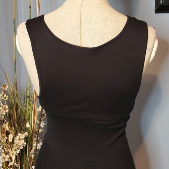 BCBGeneration Black w/ White V-Neck Sweater Dress  Fit & Flair Size Medium - Picture 10 of 13